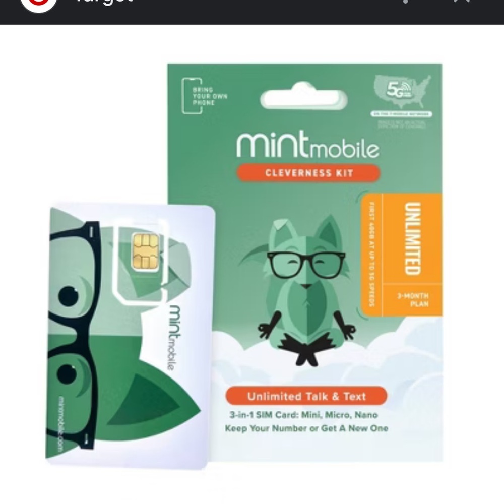 New 3 month mint mobile unlimited phone card
